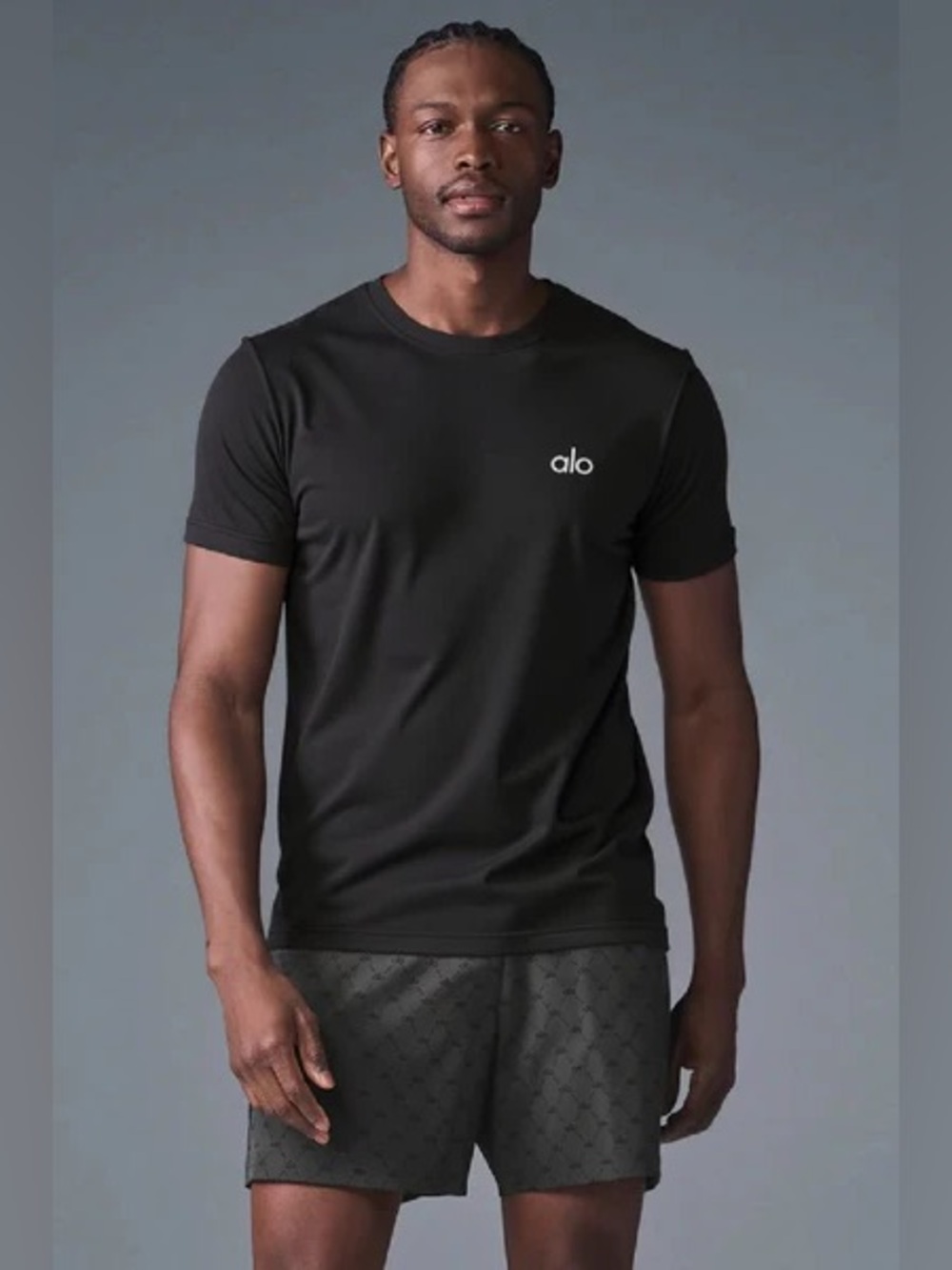 New Men’s Luxury alo Black T Shirt Size Lg